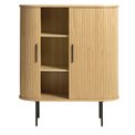 Cabinet Nola, natural color, metal/oak veneer/MDF, H118x100x40cm