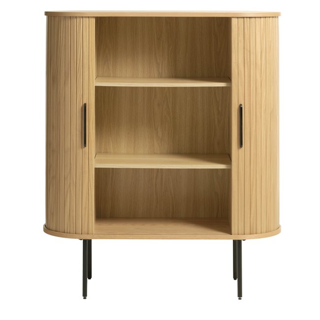 Cabinet Nola, natural color, metal/oak veneer/MDF, H118x100x40cm