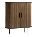 Cabinet Nola, smoked oak color, metal/oak veneer/MDF, H118x100x40cm