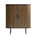 Cabinet Nola, smoked oak color, metal/oak veneer/MDF, H118x100x40cm