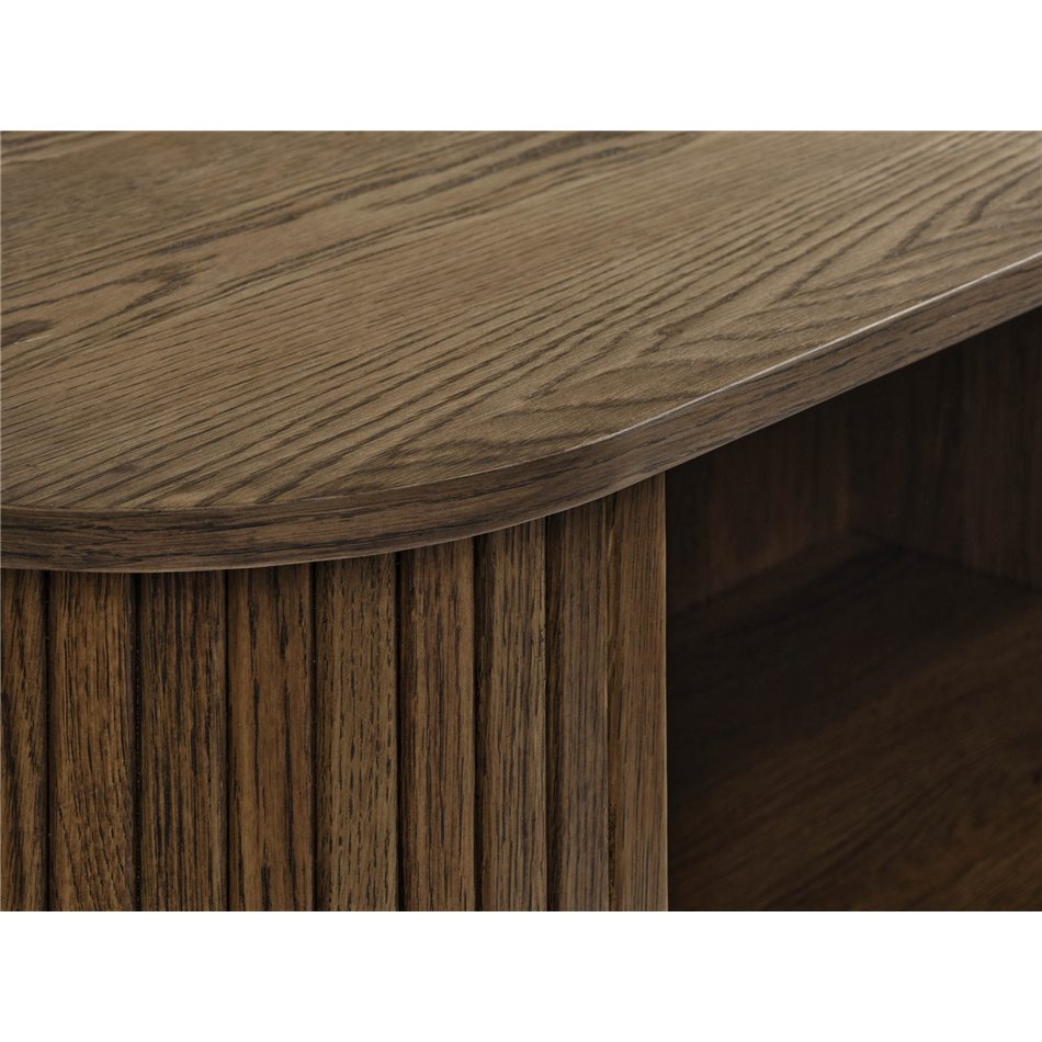 Cabinet Nola, smoked oak color, metal/oak veneer/MDF, H118x100x40cm