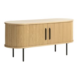 ТВ столик Nola, натурального цвета, металл/дубовый шпон/MDF, H56x120x40см