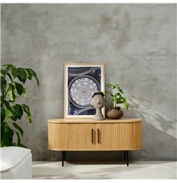 TV galdiņš Nola, naturālā krāsā, metāls/ozolkoka finierējums/MDF, H56x120x40cm