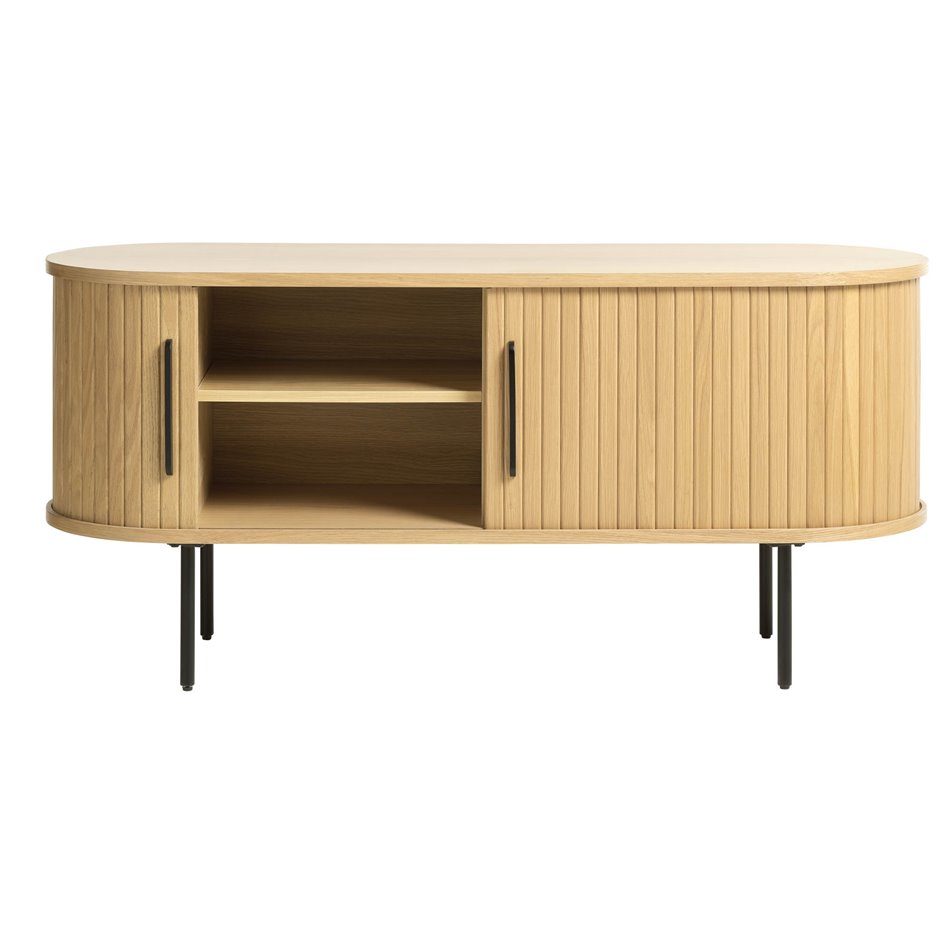 ТВ столик Nola, натурального цвета, металл/дубовый шпон/MDF, H56x120x40см