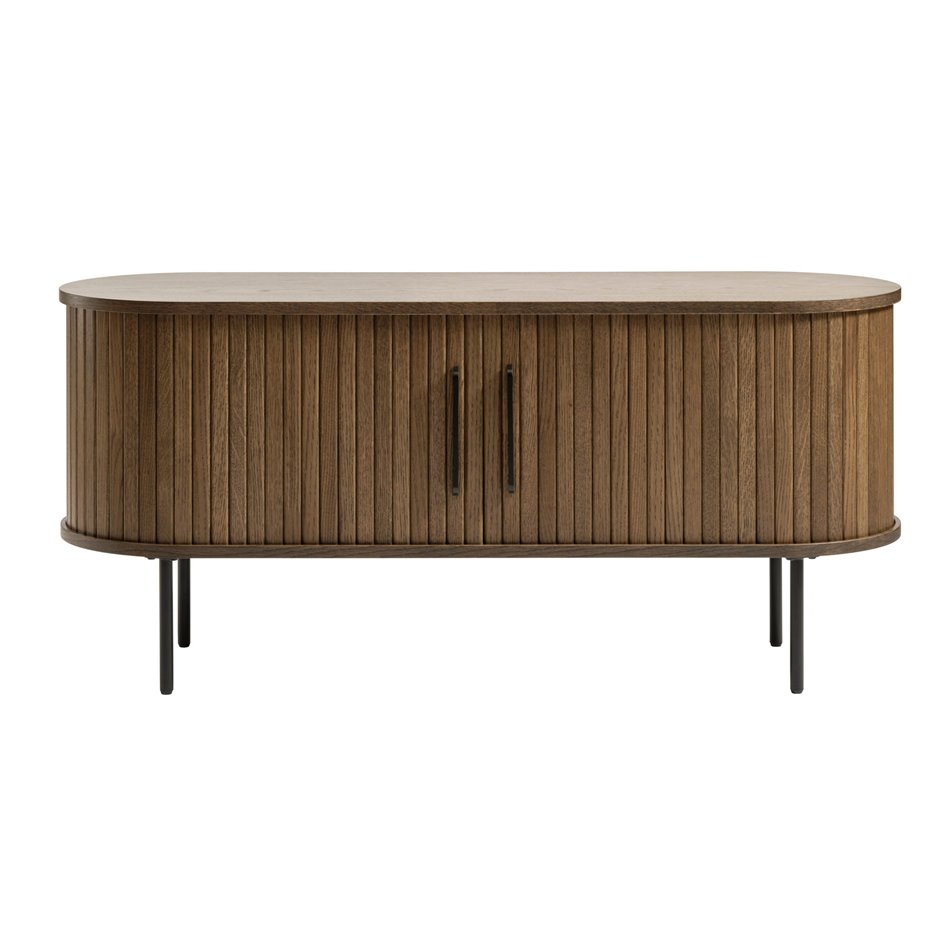 ТВ столик Nola, металл/тёмно тонированный шпон дуба/MDF, H56x120x40см