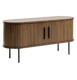ТВ столик Nola, металл/тёмно тонированный шпон дуба/MDF, H56x120x40см
