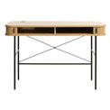 Desk Nola, natural/black, metal/oak veneer/MDF, H75x120x60cm