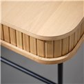 Desk Nola, natural/black, metal/oak veneer/MDF, H75x120x60cm