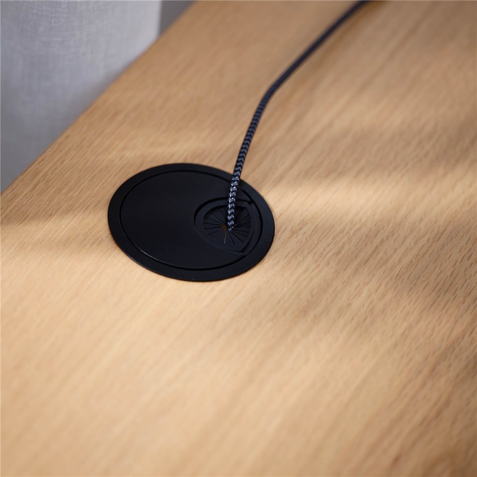 Desk Nola, natural/black, metal/oak veneer/MDF, H75x120x60cm