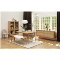 Display cabinet Ubarali, natural color, oak veneer/MDF/glass, H160x110x40cm