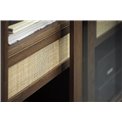 Display cabinet Ubarali, smoked oak color, oak veneer/MDF/glass, H160x110x40cm