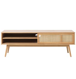TV galdiņš Ubarali, naturālā krāsā, ozolkoka finierējums/MDF, H50x150x45cm