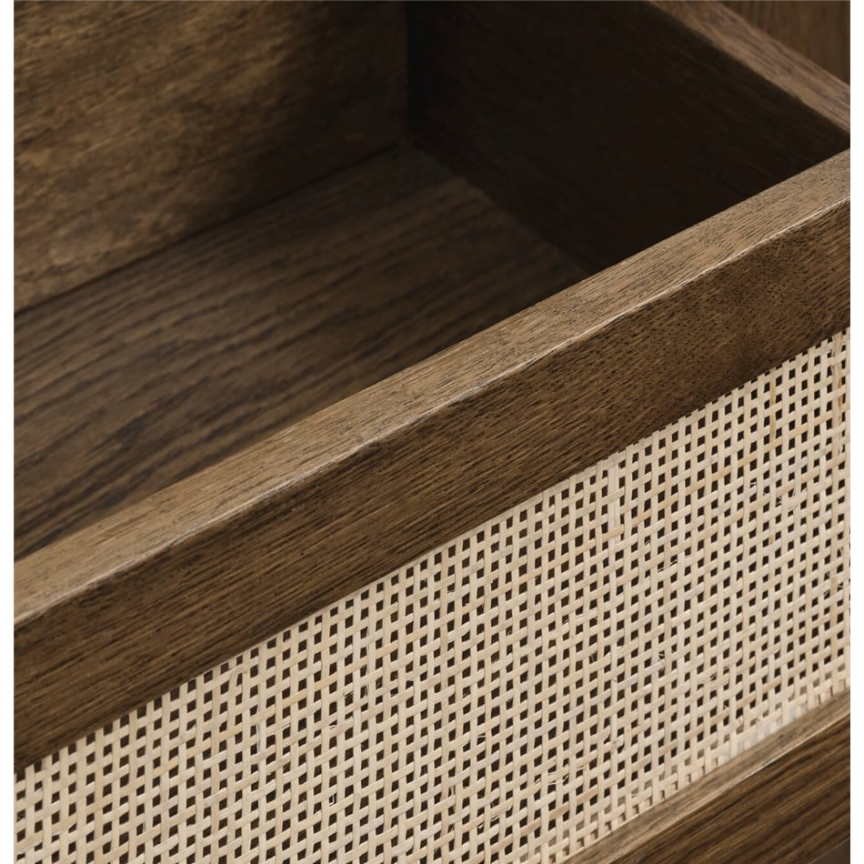Console Ubarali, smoked oak color, plywood/oak veneer, H75x110x40cm