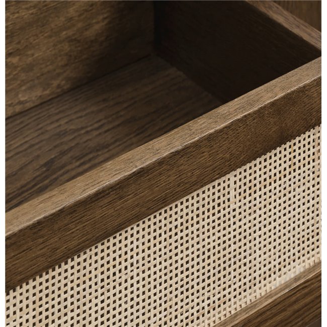 Console Ubarali, smoked oak color, plywood/oak veneer, H75x110x40cm