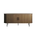 Sideboard Nola, smoked oak color, metal/oak veneer/MDF, H76x180x45cm