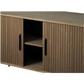Sideboard Nola, smoked oak color, metal/oak veneer/MDF, H76x180x45cm