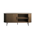 Sideboard Nola, smoked oak color, metal/oak veneer/MDF, H76x180x45cm
