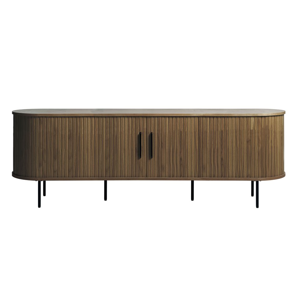 ТВ столик Nola, металл/тёмно тонированный шпон дуба/MDF, H55.5x180x40см