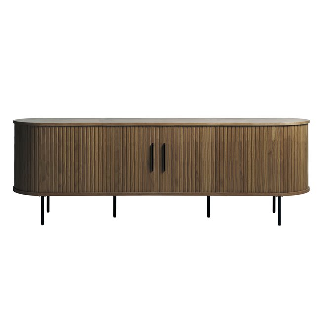 ТВ столик Nola, металл/тёмно тонированный шпон дуба/MDF, H55.5x180x40см