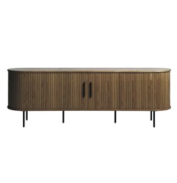 ТВ столик Nola, металл/тёмно тонированный шпон дуба/MDF, H55.5x180x40см