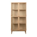 Cabinet Unelba, natural color, tempered glass/MDF/oak veneer, H190x90x40cm