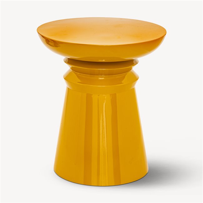 Coffee table TOTEM JAYA MTD, metal, mustard color, D38cm H43cm