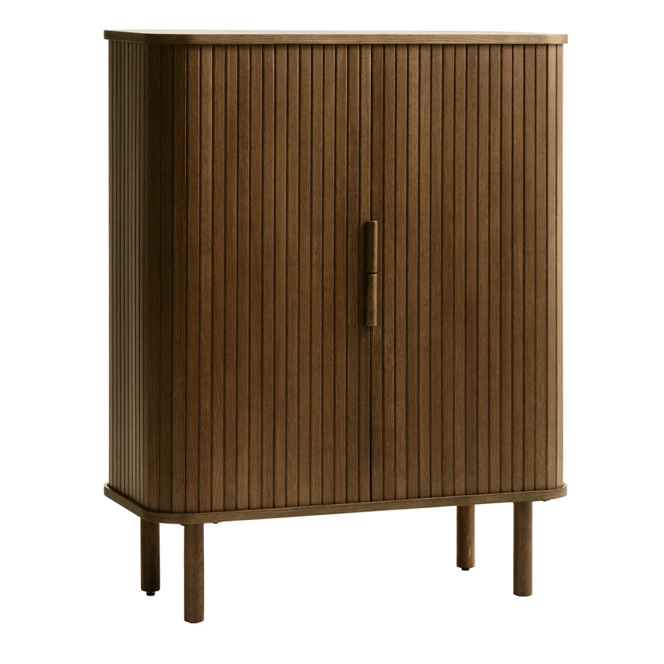 Шкаф Unkavo, коричневый, шпон дуба/MDF, H113х90х40см