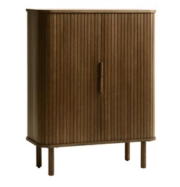 Шкаф Unkavo, коричневый, шпон дуба/MDF, H113х90х40см