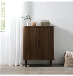 Skapis Unkavo, brūns, ozolkoka finierējums/MDF, H113x90x40cm