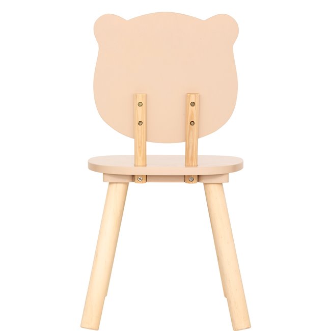 Kids chair Sweet bear, MDF/pine wood legs., H49x26x26cm, seat height 24cm
