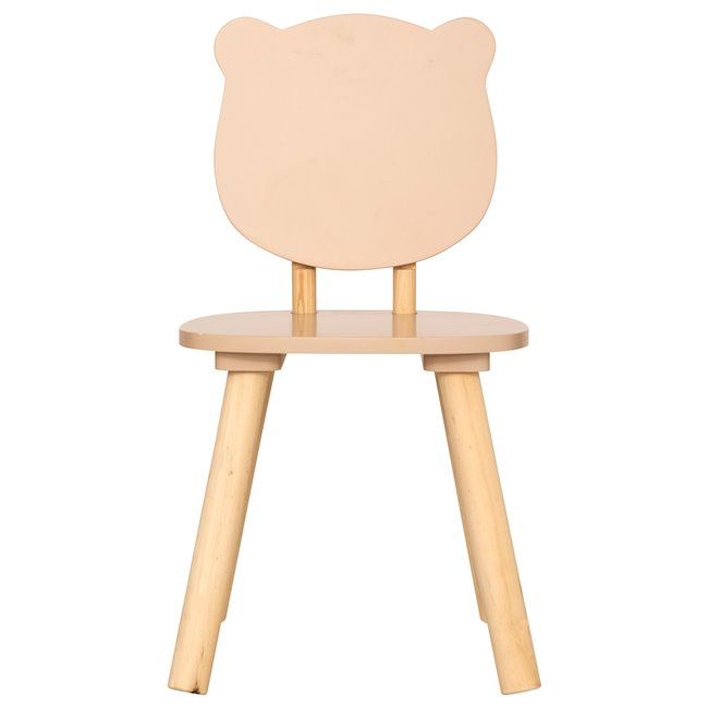 Kids chair Sweet bear, MDF/pine wood legs., H49x26x26cm, seat height 24cm