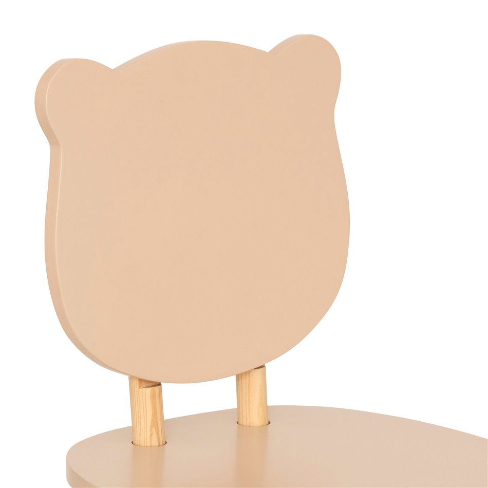 Kids chair Sweet bear, MDF/pine wood legs., H49x26x26cm, seat height 24cm
