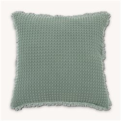 Decorative cushion Waffle Widdy, blue-gray, 45x45cm