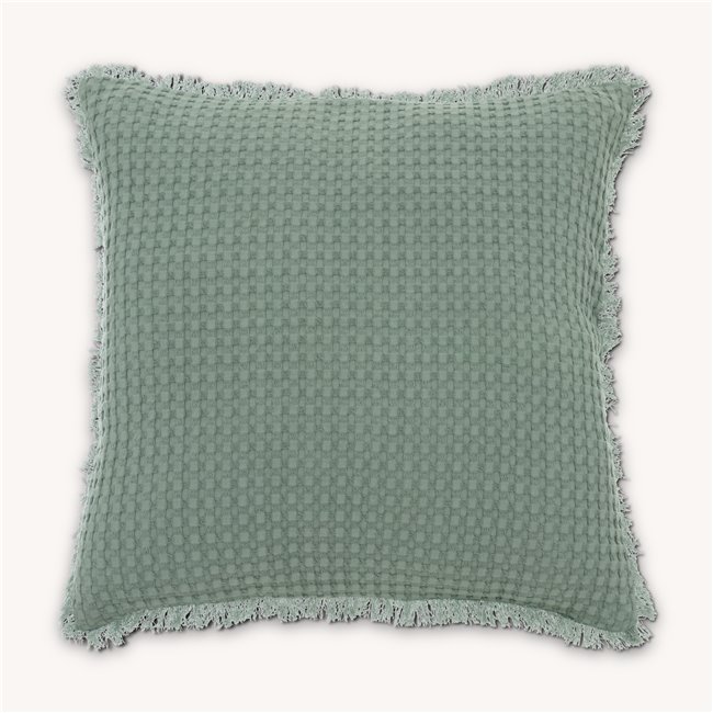 Decorative cushion Waffle Widdy, blue-gray, 45x45cm