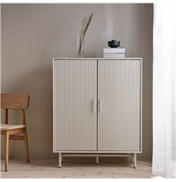 Cabinet Unalma, white, MDF/metal, H125x40x100cm