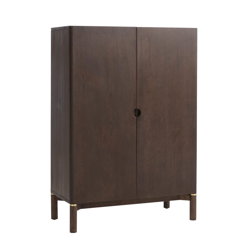 Шкаф Unarun, MDF/тёмно тонированный шпон дуба/массив дуба, H130х90х45.5см