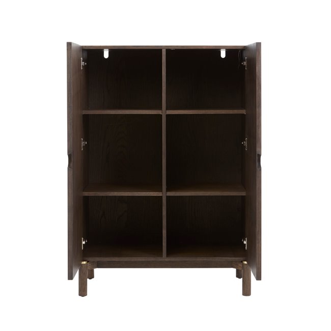 Шкаф Unarun, MDF/тёмно тонированный шпон дуба/массив дуба, H130х90х45.5см