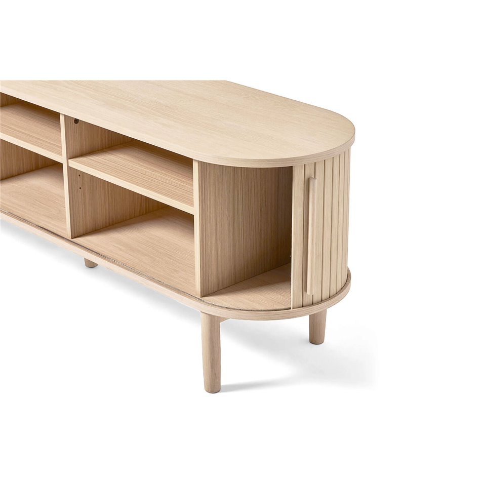 ТВ столик Umeta, цвет белого дуба, MDF/дубовый шпон, H55.5x180x40см