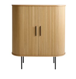 Cabinet Nola, natural color, metal/oak veneer/MDF, H118x100x40cm