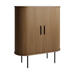 Skapis Nola, metāls/tumši tonēts ozolkoka finierējums/MDF, H118x100x40cm