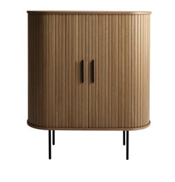 Skapis Nola, metāls/tumši tonēts ozolkoka finierējums/MDF, H118x100x40cm