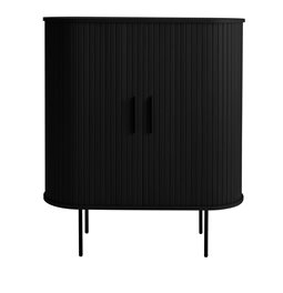Skapis Nola, melns, metāls/ozolkoka finierējums/MDF, H118x100x40cm