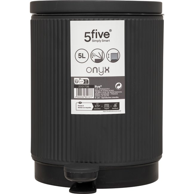Garbage softclose Onyx black, 5L, 27.2x20.5cm H28.2cm