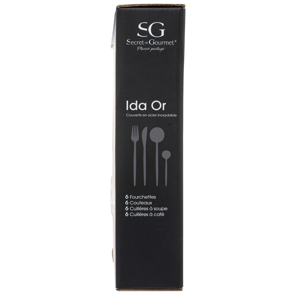 Cutlery set for 6 person Ida Gold, 24 pcs., H27.5x16.9x6.5cm