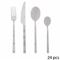 Cutlery set for 6 person Ida, 24 pcs., silver color, H27.5x16.5x 6.5cm