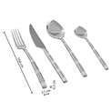 Cutlery set for 6 person Ida, 24 pcs., silver color, H27.5x16.5x 6.5cm