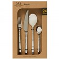 Cutlery set for 6 person Ida, 24 pcs., silver color, H27.5x16.5x 6.5cm