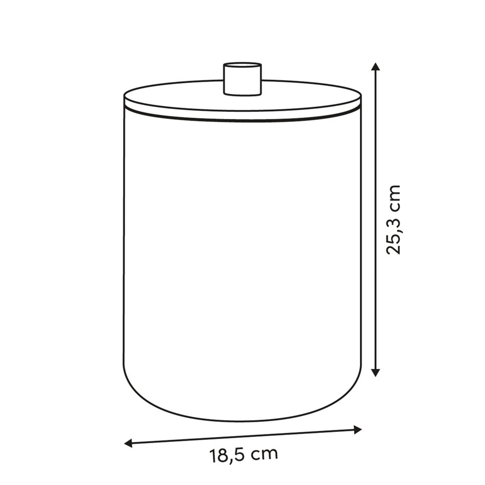 Мусорная kорзина для бумаг с крышкой из акации Come, 5L, H25.3cm, D18.5cm