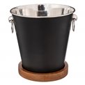Champagne cooling bucket 4.2L, with mango wood pad, H22x21x21cm