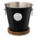 Champagne cooling bucket 4.2L, with mango wood pad, H22x21x21cm